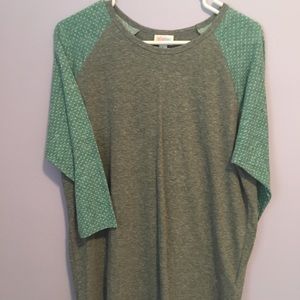 XL grey and light green polka dot Randy